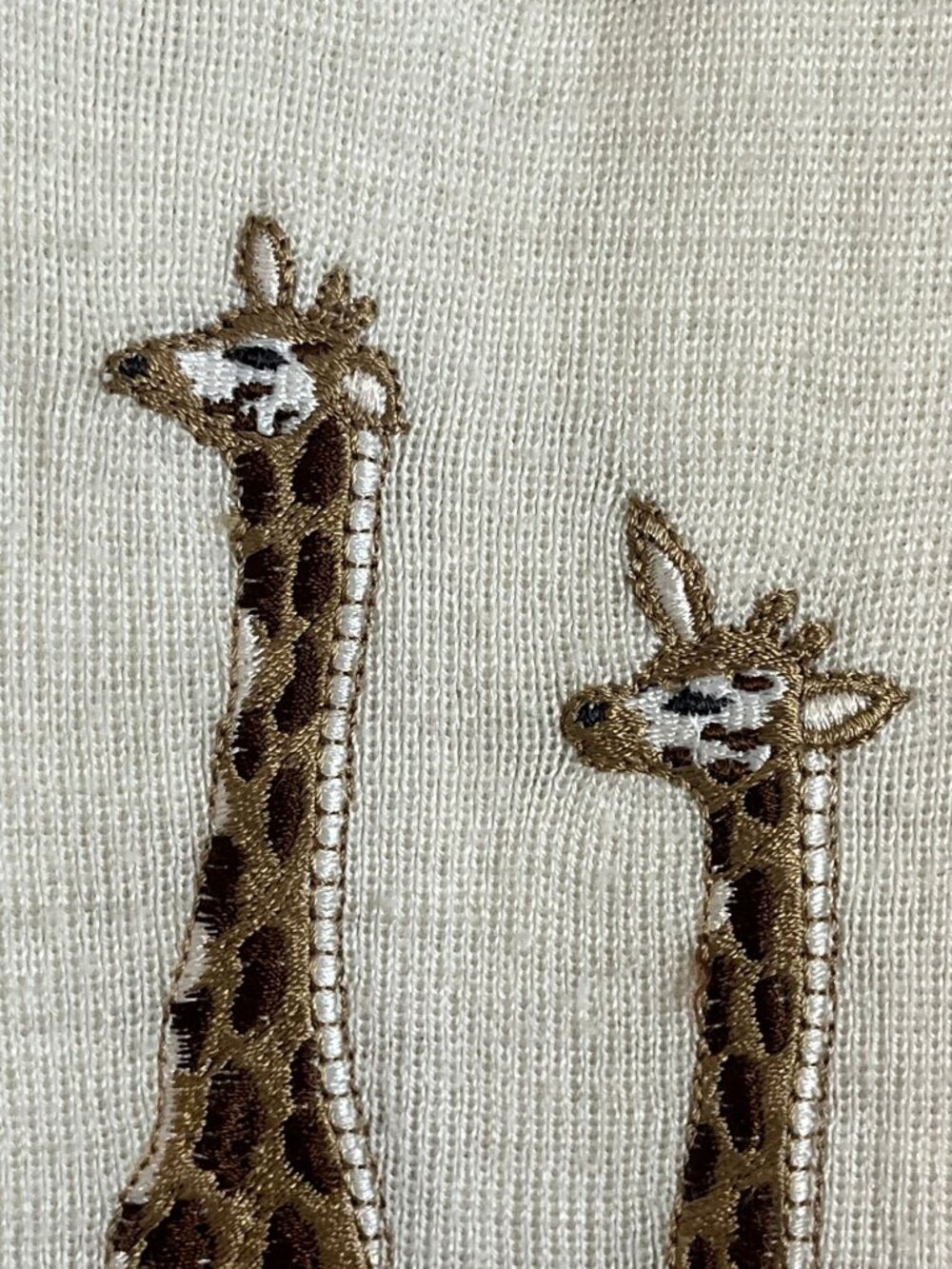 Vintage Giraffe Knit Sweater Cream M Retro Mod Safari 60s Classic Artsy Festival - Picture 3 of 9